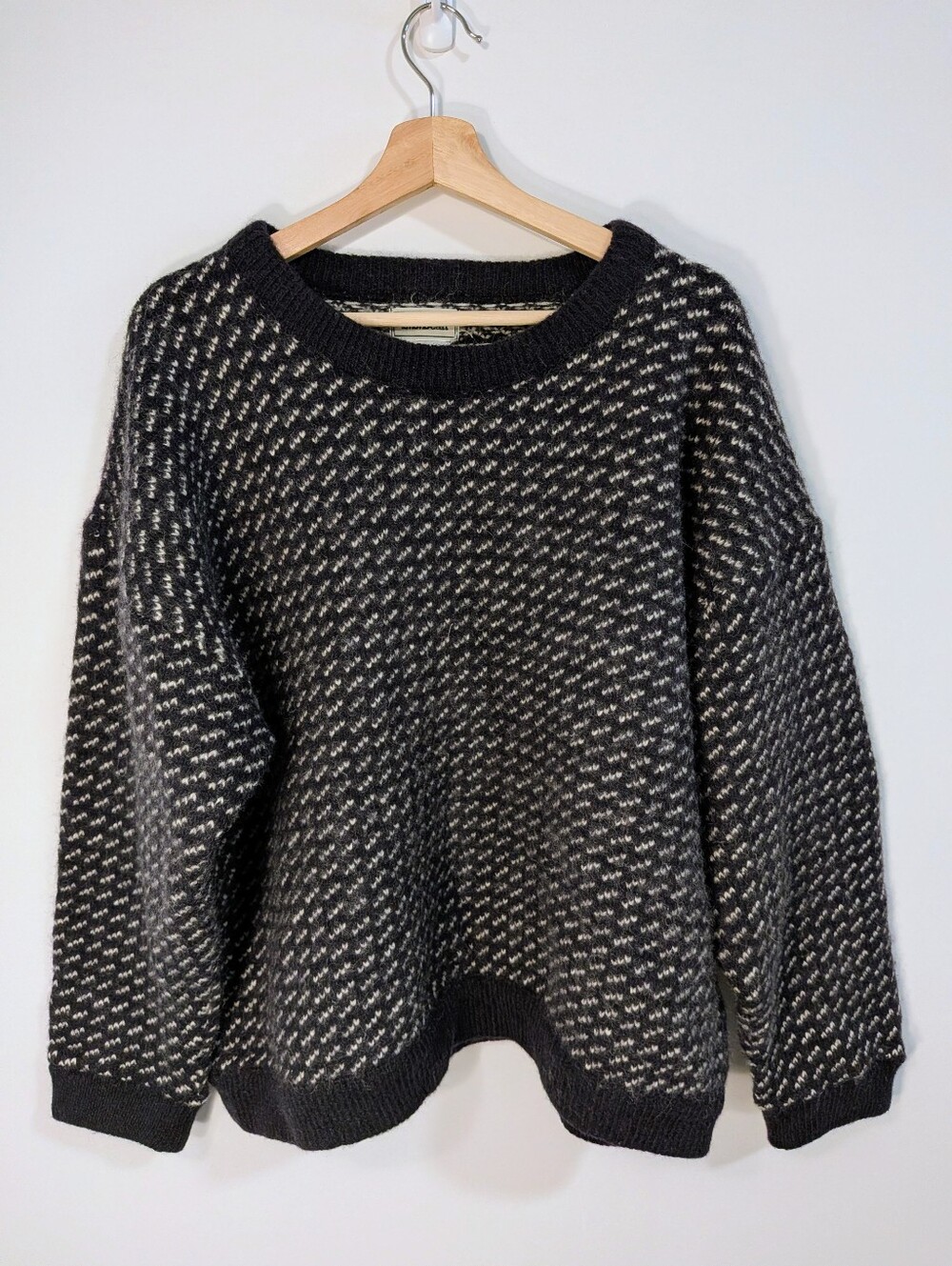Vintage L.L. Bean Birdseye Wool Sweater Made in Norway